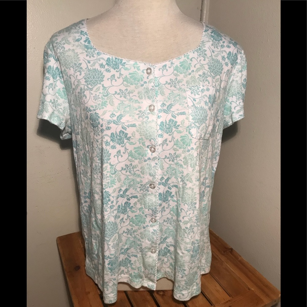 Encore Floral PJ Top by Karen Neuburger  -SZ L